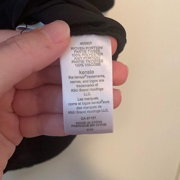 Kensie Black Collared 3/4 Buttoned Sleeve Top Size Medium - Picture 6 of 7